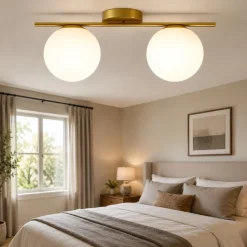 Plafoniere Moderne-Miloox Plafoniera per camera da letto moderna oro jugen