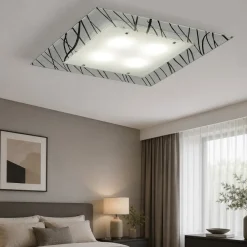 Plafoniere Moderne-Top Light Plafoniera per camera da letto quadrata in vetro toplight scraps