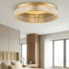 Plafoniere Moderne-Selezionato da Mazzolaluce Plafoniera per camera da letto anello elegante oro effetto cristallo led 70w 3000k