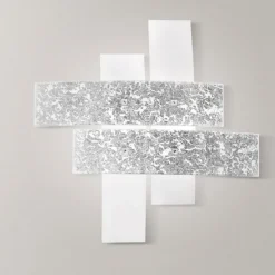 Plafoniere Moderne-Gea Luce Plafoniera per camera da letto lara bianco argento