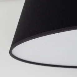 Plafoniere Moderne-Selezionato da Mazzolaluce Plafoniera per camera da letto nera cono di tessuto da soffitto 50 cm