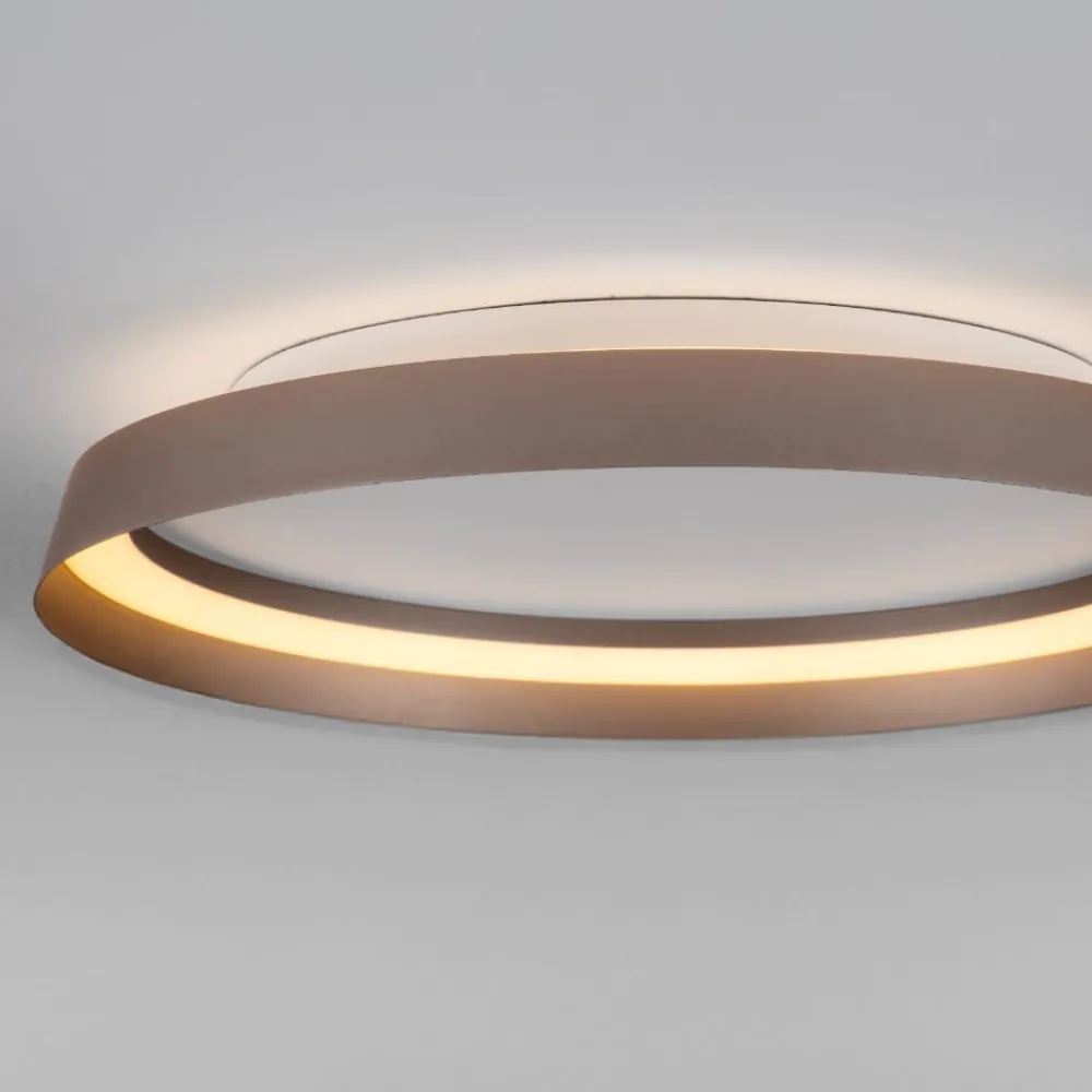 Plafoniere Moderne-Selezionato da Mazzolaluce Plafoniera per camera da letto tonda champagne led 2700k 4000k