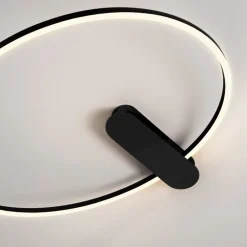 Plafoniere Moderne-Selezionato da Mazzolaluce Plafoniera per camera da letto kiki nera cerchio led 3000k dimmerabile