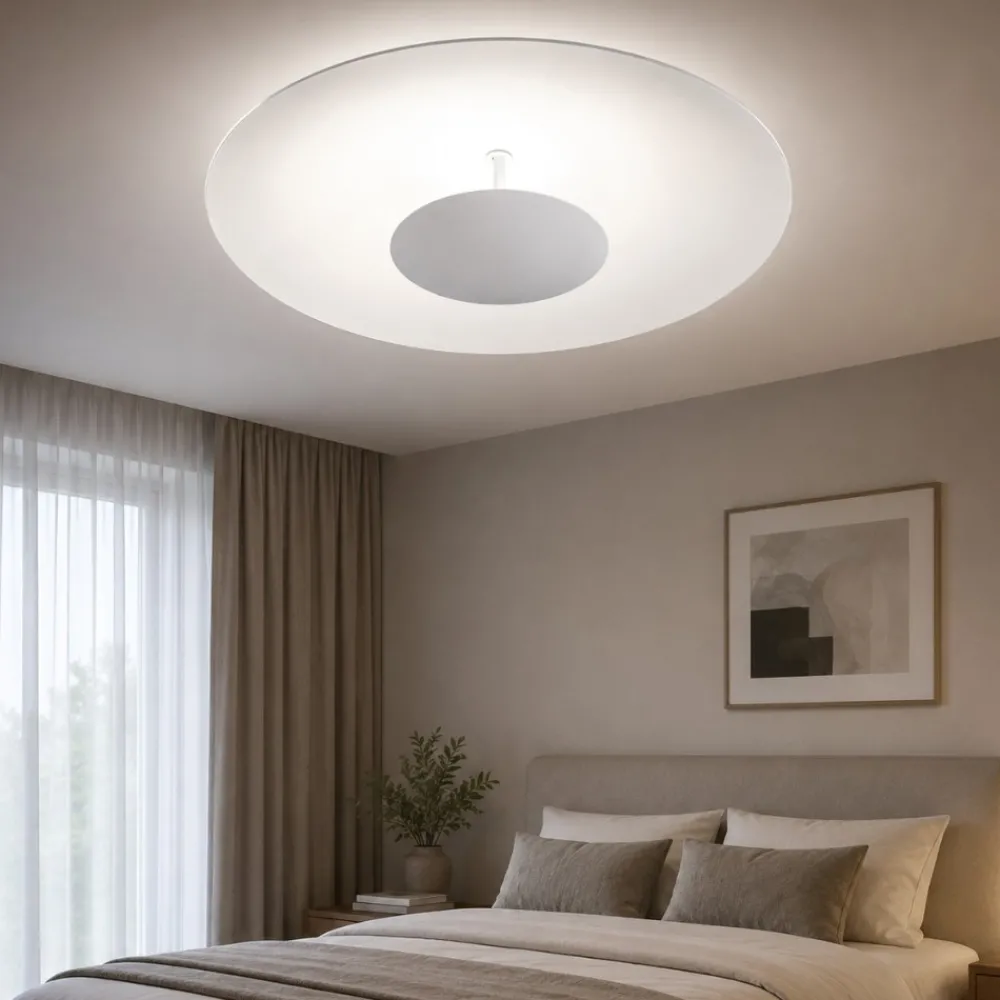 Plafoniere Moderne-Linea Light Plafoniera per camera da letto led 3000k horizon bianca