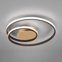 Plafoniere Moderne-Selezionato da Mazzolaluce Plafoniera per camera da letto led 22w 3000k dimmerabile marrone