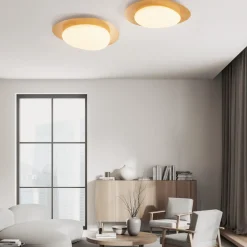 Plafoniere Moderne-Selezionato da Mazzolaluce Plafoniera per camera da letto led 21w dimmerabile 3000k colore legno