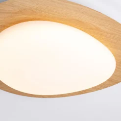 Plafoniere Moderne-Selezionato da Mazzolaluce Plafoniera per camera da letto led 21w dimmerabile 3000k colore legno