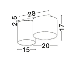 Plafoniere Moderne-Selezionato da Mazzolaluce Plafoniera per camera da letto bianco grigio cilindri di tessuto