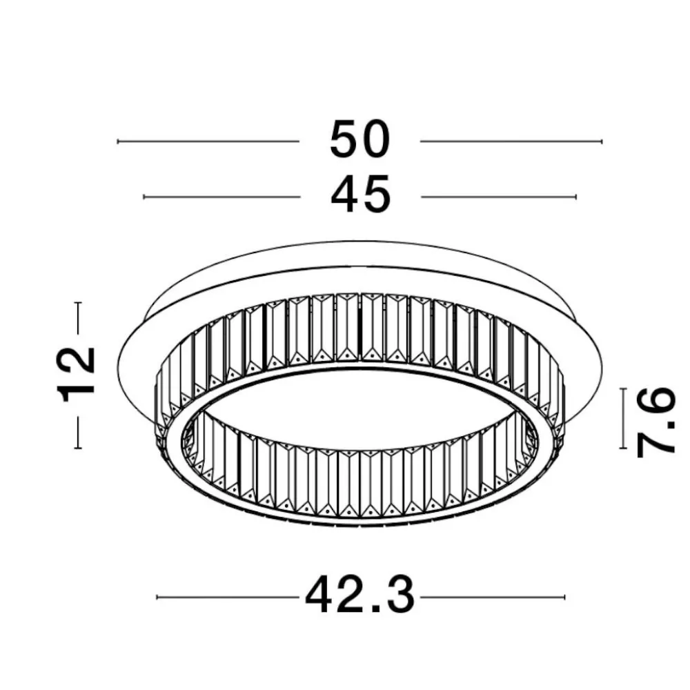 Plafoniere Moderne-Selezionato da Mazzolaluce Plafoniera per camera da letto in cristallo e oro 42cm led 3500k dimmerabile 50 cm