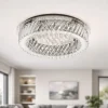 Plafoniere Moderne-Selezionato da Mazzolaluce Plafoniera per camera da letto anello di cristallo trasparente led 34w 3000k dimmerabile
