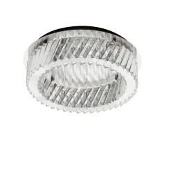 Plafoniere Moderne-Selezionato da Mazzolaluce Plafoniera per camera da letto anello di cristallo trasparente led 34w 3000k dimmerabile
