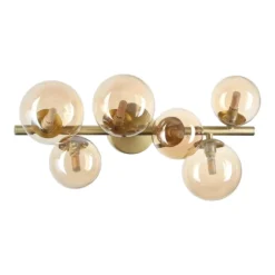 Plafoniere Moderne-Ideal Lux Plafoniera per camera da letto perlage pl6 sfere vetro ambra