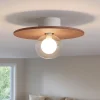 Plafoniere Moderne-Selezionato da Mazzolaluce Plafoniera per camera da letto hos disco di cemento rosso rotonda moderna