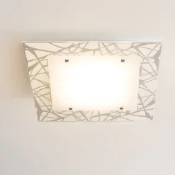 Plafoniere Moderne-Top Light Plafoniera per camera da letto quadrata in vetro decorato toplight stripes