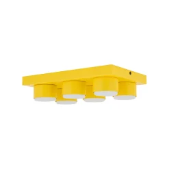 Plafoniere Moderne-Selezionato da Mazzolaluce Plafoniera per cameretta bambini mattoncino giallo 6 luci moderna