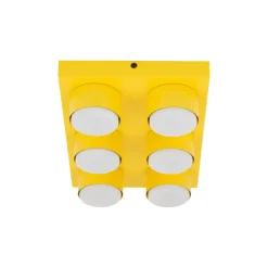 Plafoniere Moderne-Selezionato da Mazzolaluce Plafoniera per cameretta bambini mattoncino giallo 6 luci moderna