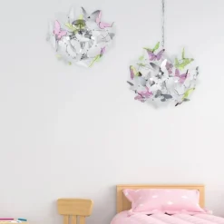 Plafoniere Moderne-Selezionato da Mazzolaluce Plafoniera per cameretta bambina farfalle multicolore