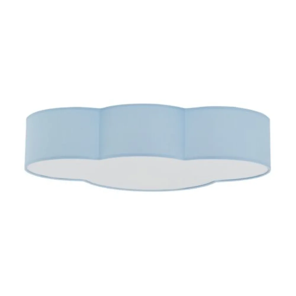 Plafoniere Moderne-Selezionato da Mazzolaluce Plafoniera per cameretta bambino nuvola di tessuto celeste 63 cm moderna