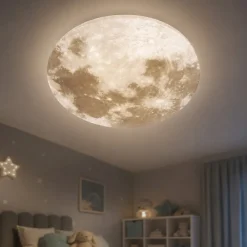 Plafoniere Moderne-Selezionato da Mazzolaluce Plafoniera per cameretta luna led 3000k ip44 moderna