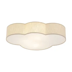 Plafoniere Moderne-Selezionato da Mazzolaluce Plafoniera per cameretta nuvola di tessuto lino beige 63 cm