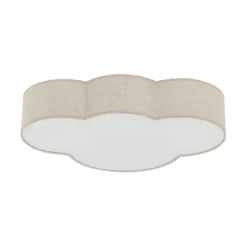Plafoniere Moderne-Selezionato da Mazzolaluce Plafoniera per cameretta nuvola di tessuto lino beige 63 cm