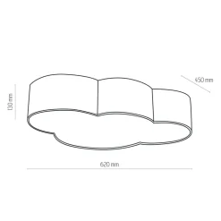 Plafoniere Moderne-Selezionato da Mazzolaluce Plafoniera per camerette bambina nuvola di tessuto rosa 63 cm