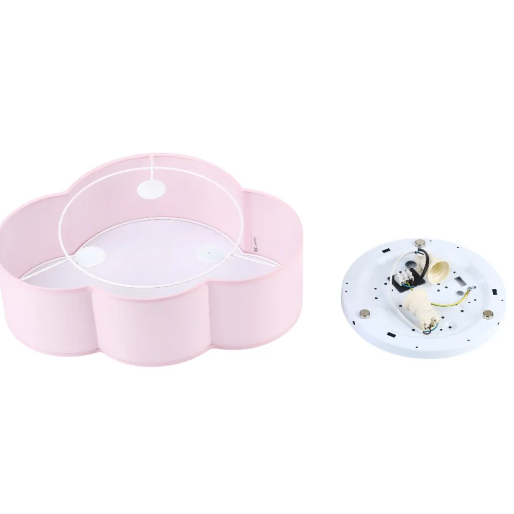Plafoniere Moderne-Selezionato da Mazzolaluce Plafoniera per camerette bambina nuvola di tessuto rosa 43 cm