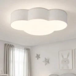 Plafoniere Moderne-Selezionato da Mazzolaluce Plafoniera per camerette nuvola di tessuto grigio 63 cm moderna