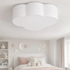 Plafoniere Moderne-Selezionato da Mazzolaluce Plafoniera per camerette nuvola bianca di tessuto 43 cm