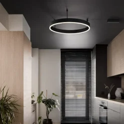 Plafoniere Moderne-Selezionato da Mazzolaluce Plafoniera per cucina circolare nera led 46w 3000k dimmerabile