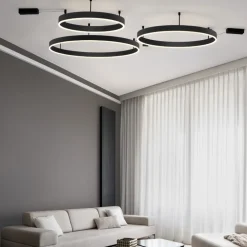 Plafoniere Moderne-Selezionato da Mazzolaluce Plafoniera per cucina circolare nera led 46w 3000k dimmerabile