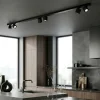 Plafoniere Moderne-Perenz Illuminazione Plafoniera per cucina 200cm con spot orientabili nera oddy perenz