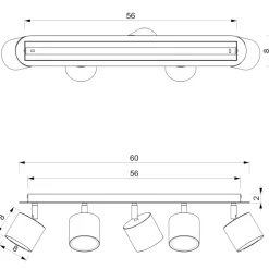 Plafoniere Moderne-Selezionato da Mazzolaluce Plafoniera per cucina con faretti orientabili da soffitto fp