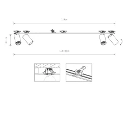 Plafoniere Moderne-Selezionato da Mazzolaluce Plafoniera per cucina da incasso con faretti orientabili