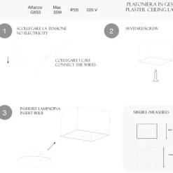 Plafoniere Moderne-Selezionato da Mazzolaluce Plafoniera per cucina di gesso ceramico bianco moderna fp
