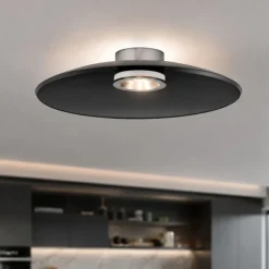 Plafoniere Moderne-Selezionato da Mazzolaluce Plafoniera per cucina disco di vetro fume led dimmerabile 33w 3000k design moderna