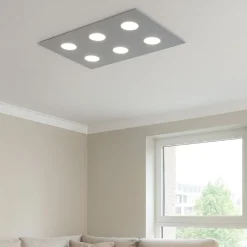 Plafoniere Moderne-Top Light Plafoniera per cucina grigio moderna rettangolare