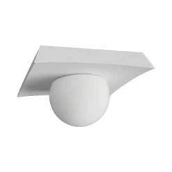 Plafoniere Moderne-Selezionato da Mazzolaluce Plafoniera per cucina in gesso squadrato con sfera di vetro