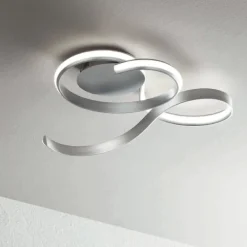 Plafoniere Moderne-Ondaluce Plafoniera per cucina led 3000k twist pc silver dimmerabile