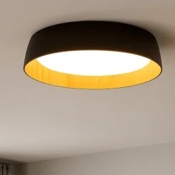Plafoniere Moderne-Selezionato da Mazzolaluce Plafoniera per cucina led 50w 3000k nera effetto legno dimmerabile