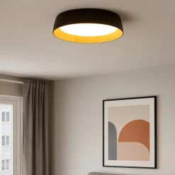 Plafoniere Moderne-Selezionato da Mazzolaluce Plafoniera per cucina led 50w 3000k nera effetto legno dimmerabile