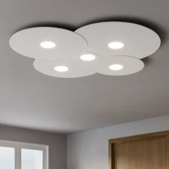 Plafoniere Moderne-Top Light Plafoniera per cucina 5 luci moderna grigio toplight cloud