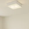 Plafoniere Moderne-Selezionato da Mazzolaluce Plafoniera per cucina moderna quadrata vetro bianco lucido