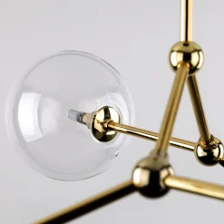 Plafoniere Moderne-Selezionato da Mazzolaluce Plafoniera per cucina moderna oro 4 bocce trasparenti