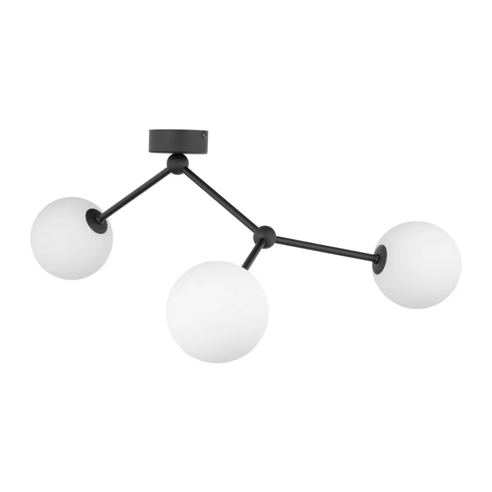 Plafoniere Moderne-Selezionato da Mazzolaluce Plafoniera per cucina moderna nero 3 bocce bianche
