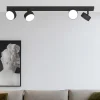 Plafoniere Moderne-Top Light Plafoniera per cucina moderna 4 faretti orientabili neri toplight