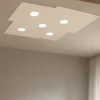 Plafoniere Moderne-Top Light Plafoniera per cucina moderna squadrata sabbia toplight plate