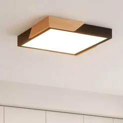 Plafoniere Moderne-Selezionato da Mazzolaluce Plafoniera per cucina moderna nero legno led 20w 3000k dimmerabile