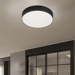 Plafoniere Moderne-Gea Luce Plafoniera per cucina 16w 4000k tonda moderna nera gea led