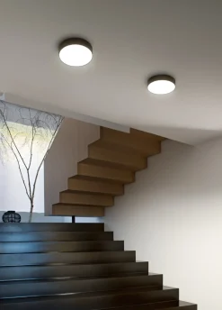 Plafoniere Moderne-Gea Luce Plafoniera per cucina 16w 4000k tonda moderna nera gea led